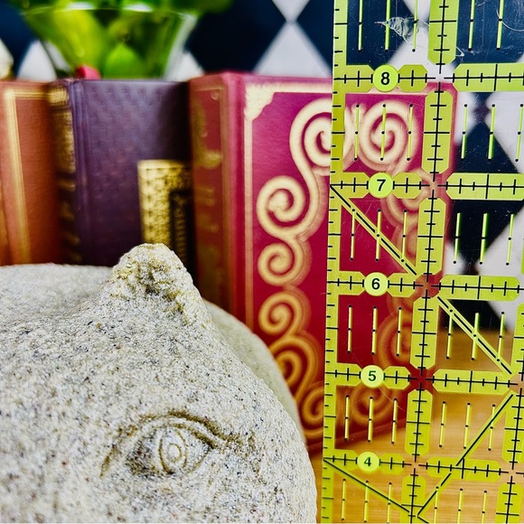 Vintage Large Fat Cat Sculpture Stone-Textured Folk Art Figurine Whimsical - Picture 13 of 15